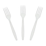 AmerCareRoyal Heavy Weight Unwrapped Disposable Polystyrene Plastic Forks for Restaurants and Catering, White, Pack of 1000