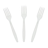 AmerCareRoyal Heavy Weight Unwrapped Disposable Polystyrene Plastic Forks for Restaurants and Catering, White, Pack of 1000