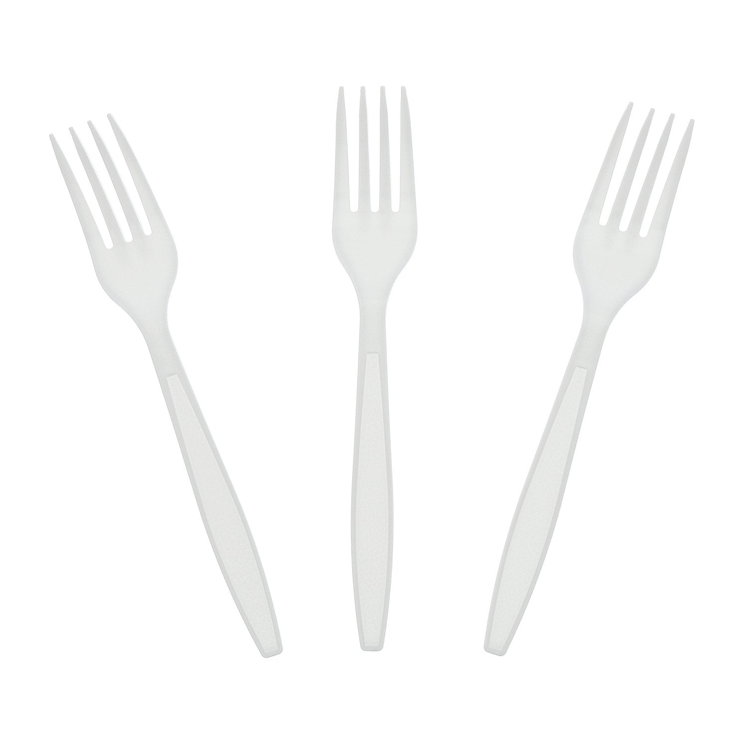 AmerCareRoyal Heavy Weight Unwrapped Disposable Polystyrene Plastic Forks for Restaurants and Catering, White, Pack of 1000