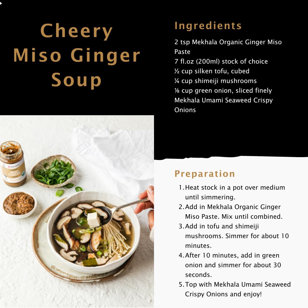 Mekhala Organic Miso Ginger Cooking Paste. VEGAN. GLUTEN-FREE. Sauce for Marinade, Stir Fry, Vegetables (3.53oz) (Pack of 1)