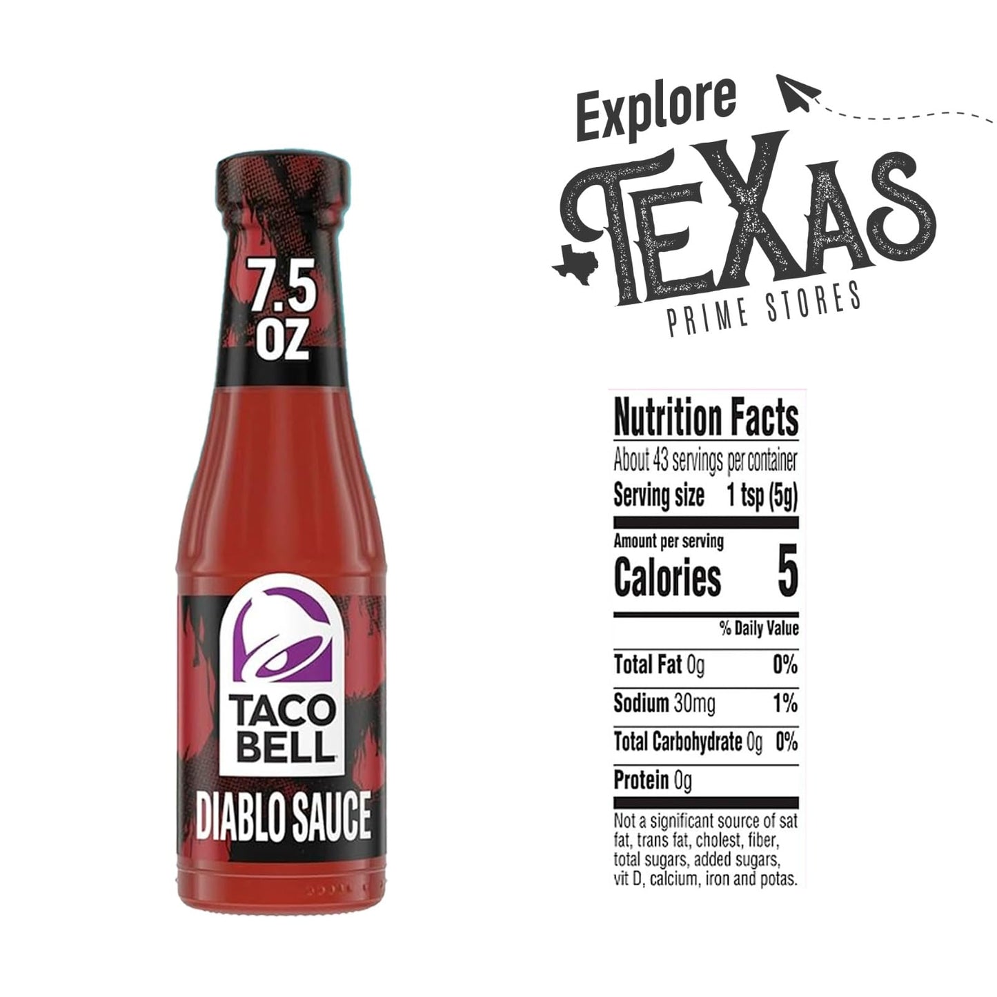 Taco Bell - Lavinia Essentials Bundle: 8-Pack of Diablo Sauce, 7.5 oz Glass Bottle + 1 Utility Prop