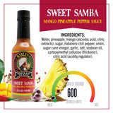 Smilin Island Sweet Samba Tropical Hot Sauce, Pineapple Mango Habanero, Sweet Flavor & Light Heat, Great for Dipping, Marinades & Cooking, 5 fl oz