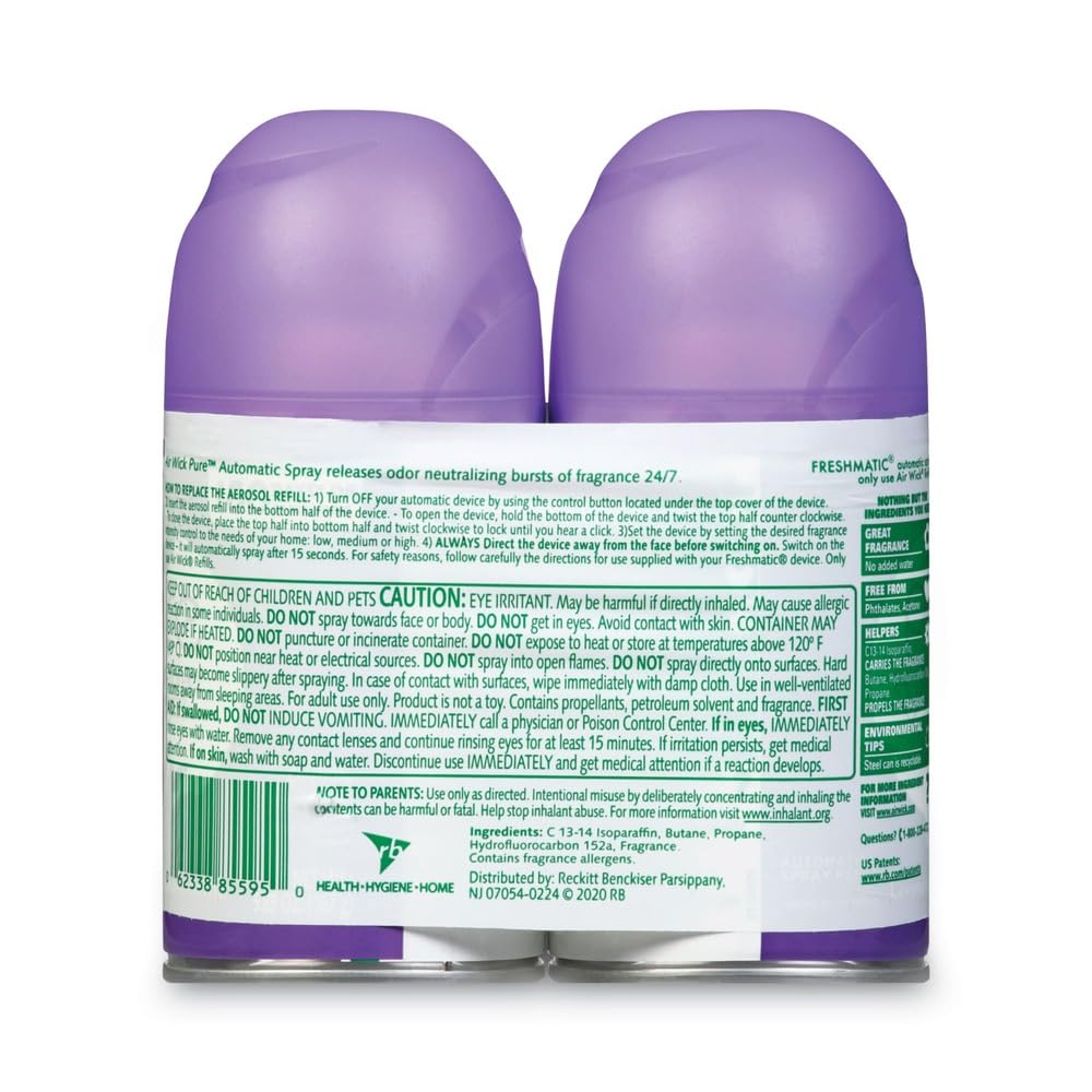Air Wick 85595 Freshmatic Ultra Spray Refill Lavender/Chamomile Aerosol 6.17oz 2/Pk 3 Pk/Ct
