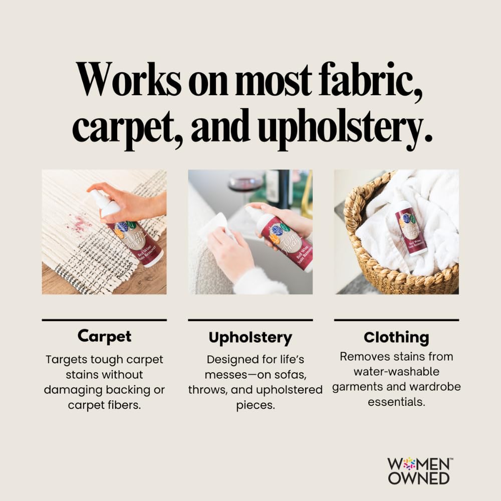 Wine Away Red Wine Stain Remover, 12oz - Removes Wine Spots, Perfect Fabric Upholstery and Carpet Cleaner Spray Solution, Spray on Stain Wash