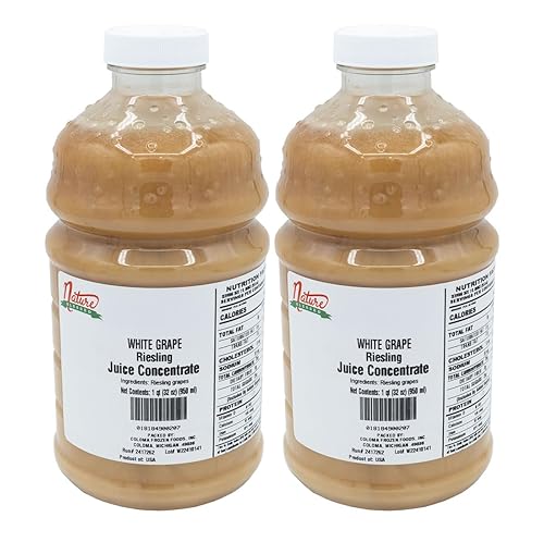 Nature Blessed 100% Riesling White Grape Fruit Juice Concentrate - 2 Quarts (2/32 fl oz bottles), Applications: Home Wine Making, Distilling, Hard