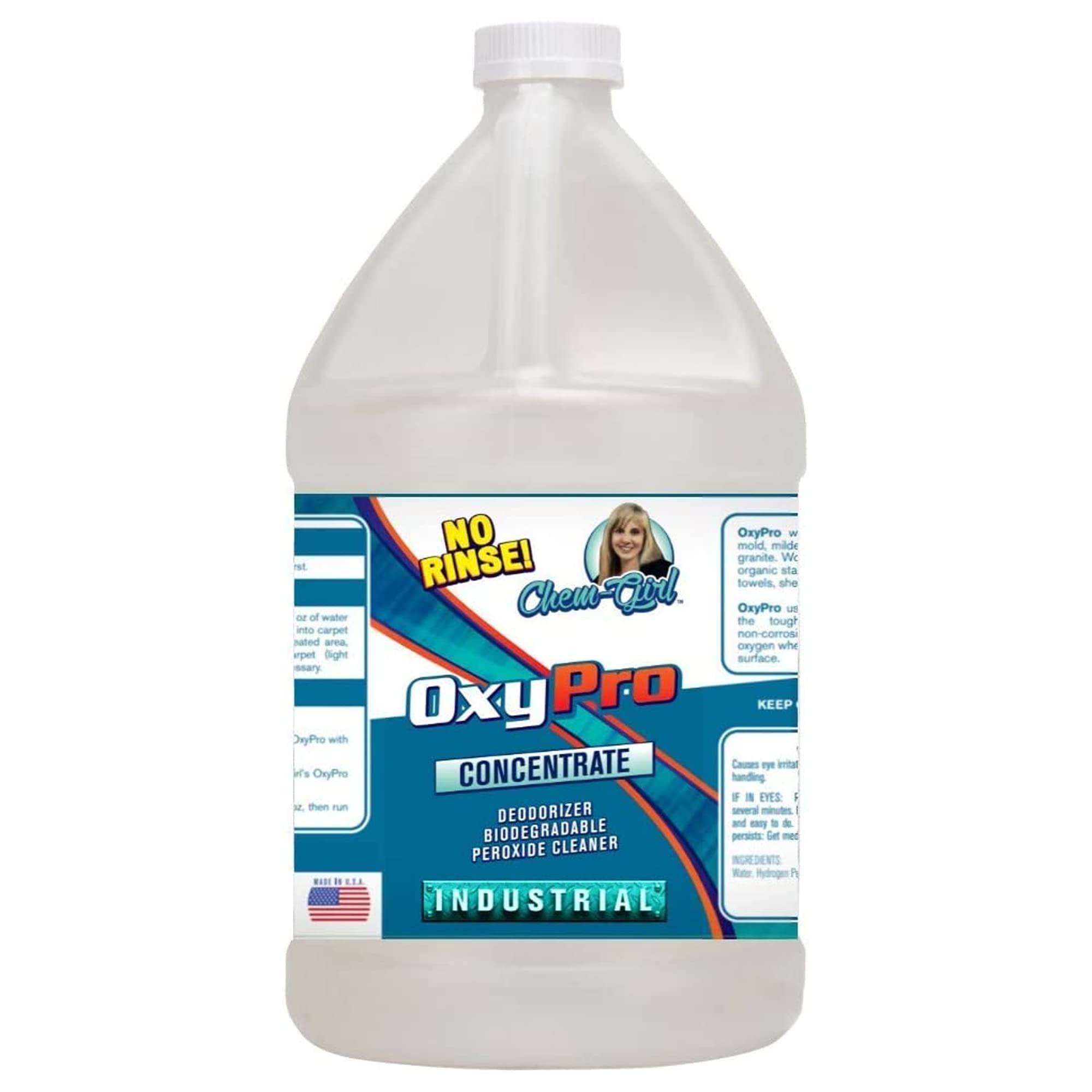 Chem-Girl OxyPro Concentrated Multi-Purpose Surface Cleaner to the Rescue - Chlorine-Free, Oxygen-Powered Stain & Odor Remover, 5 Percent Hydrogen