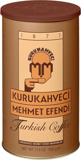 KURUKAHVECI MEHMET EFENDI Turkish Coffee, 100% Arabica, Finely Roasted Ground Coffee for Cezve, Rich Aroma, Medium, Authentic Turkish Coffee Tradition