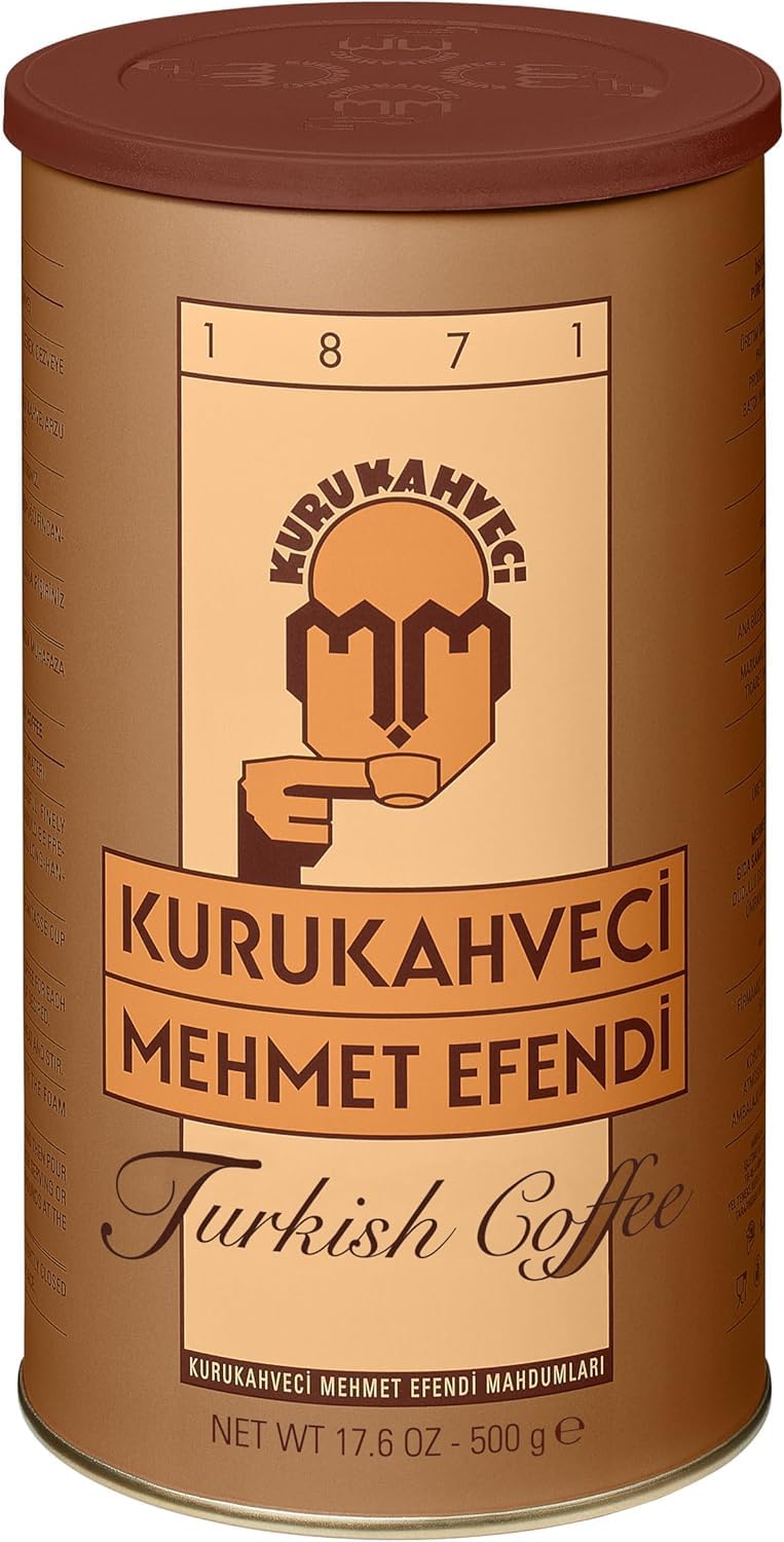 KURUKAHVECI MEHMET EFENDI Turkish Coffee, 100% Arabica, Finely Roasted Ground Coffee for Cezve, Rich Aroma, Medium, Authentic Turkish Coffee Tradition