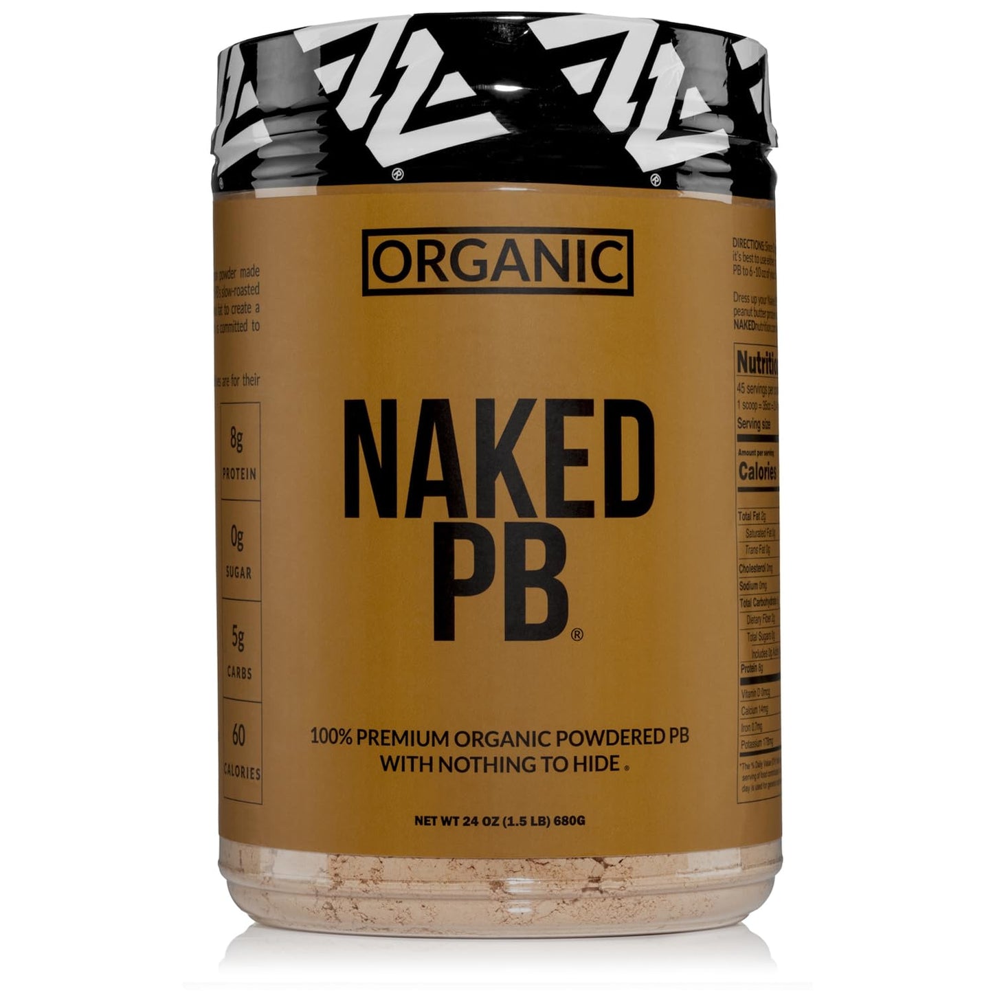 Organic Powdered Peanut Butter from US Farms - Bulk, Only 1 Ingredient - Roasted Peanuts, Vegan, No Additives, Preservative Free, No Salt, No Sugar