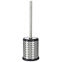 Bath Bliss Self Closing Lid Holder Swirl Toilet Brush in Stainless Steel