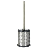 Bath Bliss Self Closing Lid Holder Swirl Toilet Brush in Stainless Steel