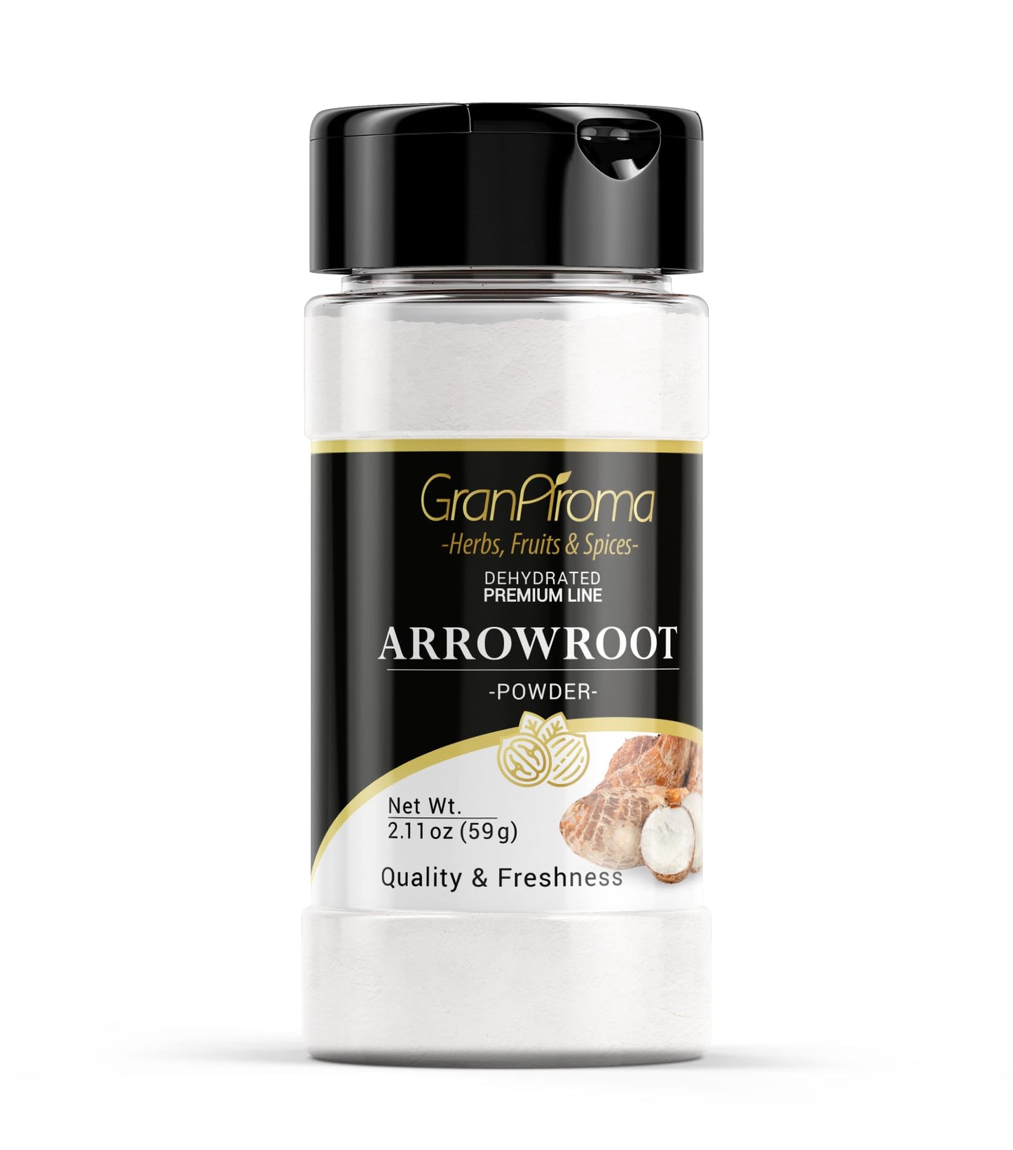GranAroma Arrowroot Powder, Cooking & Baking, Natural Thickener, Versatile Powder (2.11 Ounce)