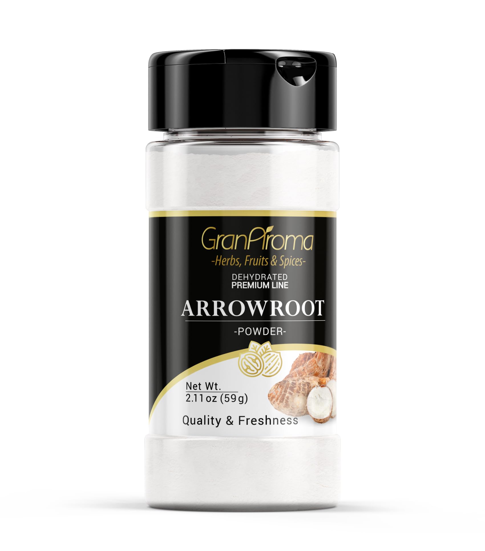 GranAroma Arrowroot Powder, Cooking & Baking, Natural Thickener, Versatile Powder (2.11 Ounce)