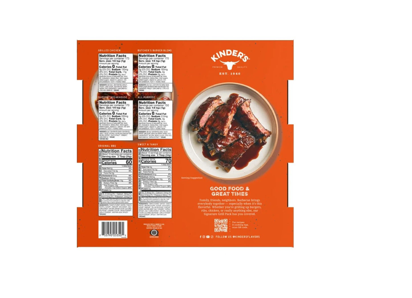 Kinder's Organic Signature Grill Variety 6 Pack, 54.4 oz