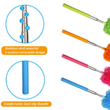 4 Pack Microfiber Feather Duster, with Extendable Pole and Bendable Head, Washable Microfibre Cleaning Tool for Cleaning Office, Car, Computer