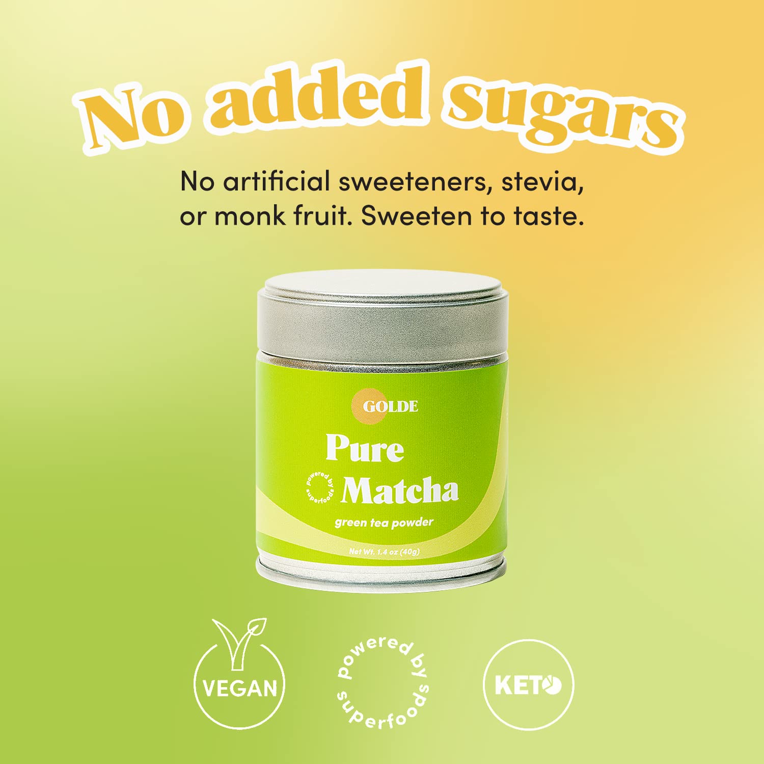 GOLDE Pure Matcha - Ceremonial Grade Organic Matcha Powder - Japanese Green Tea - Smooth, Vibrant Matcha for Tea, Lattes & Smoothies - Vegan, Gluten