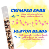 Dippin’ Dots Magically Flavored Milk Straws - Cookies N’ Cream, 4-Pack Bundle (20 Count) | Fun Magic Straws for Kids, Drinks & Cereal | | Sweet Party