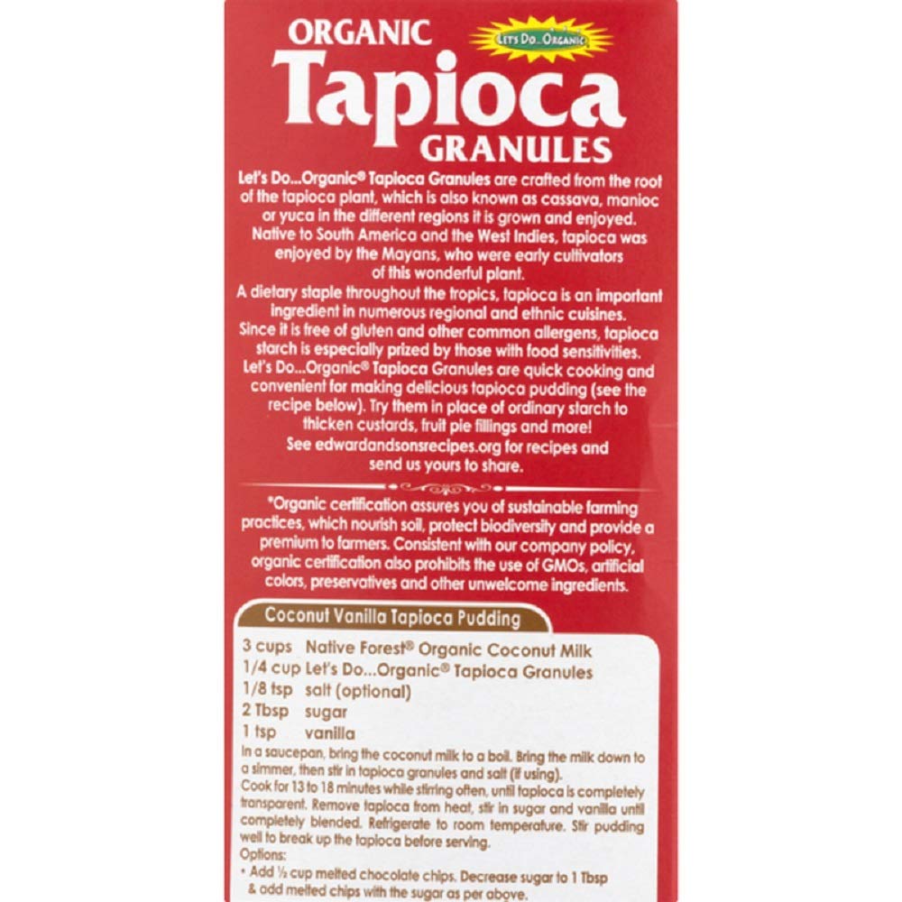 Let's Do Organic Tapioca Granules - Instant Tapioca, Tapioca Flour for Baking, Tapioca Starch Flour, Organic Tapioca Pudding Mix - 6 Oz (Pack of 1)