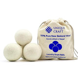 Unique Craft Wool Dryer Balls for Fewer Wrinkles - Reusable Dryer Wool Balls for Saves Drying Time, Chemical-Free Premium New Zealand Fabric Softener