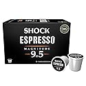 Shock Coffee Espresso 9.5 Single Serve Cups | Extra High Caffeine Strong Coffee | Medium Dark Roast | 10 ct