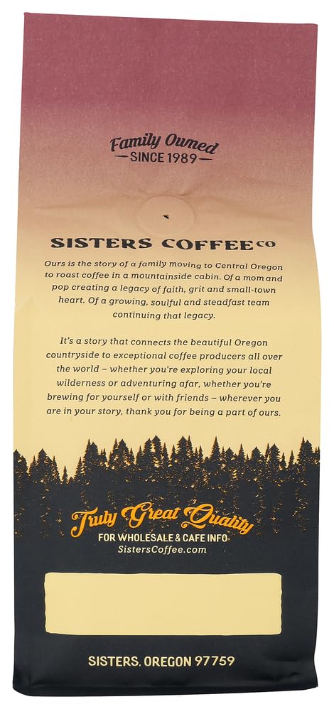 SISTERS COFFEE COMPANY Sisters Blend - Medium Roast Whole Bean - 100% Arabica - 12 Ounce Bag, Tasting Notes of Brown Sugar, Toasted Walnut, Cinnamon