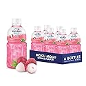 Mogu Mogu Lychee Juice Drink with Nata de Coco (Coconut Jelly) - Chewy Fruit Beverage for Kids & Adults, 6 Pack Bottles, 10.82 fl oz Each