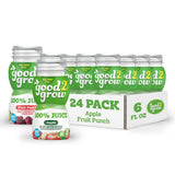 good2grow 100% Apple Juice & Fruit Punch Flavored Juice for Kids- Juice Bottles Bulk 24 Pack, Reusable Bottle, No Sugar Added, Source of Vitamin C- 6