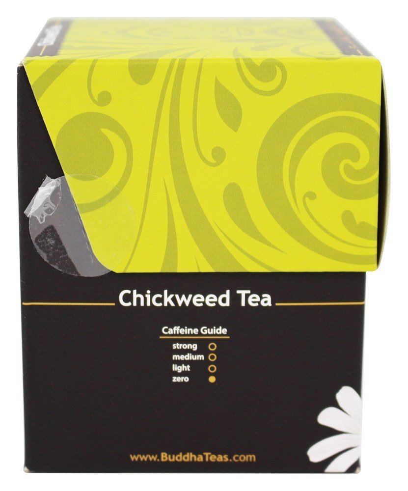 Buddha Teas - Organic Chickweed Tea - Herbal Tea - Single Ingredient - Mild, Earthy, Refreshing Taste - Enjoy Hot or Cold - Caffeine Free - 100%