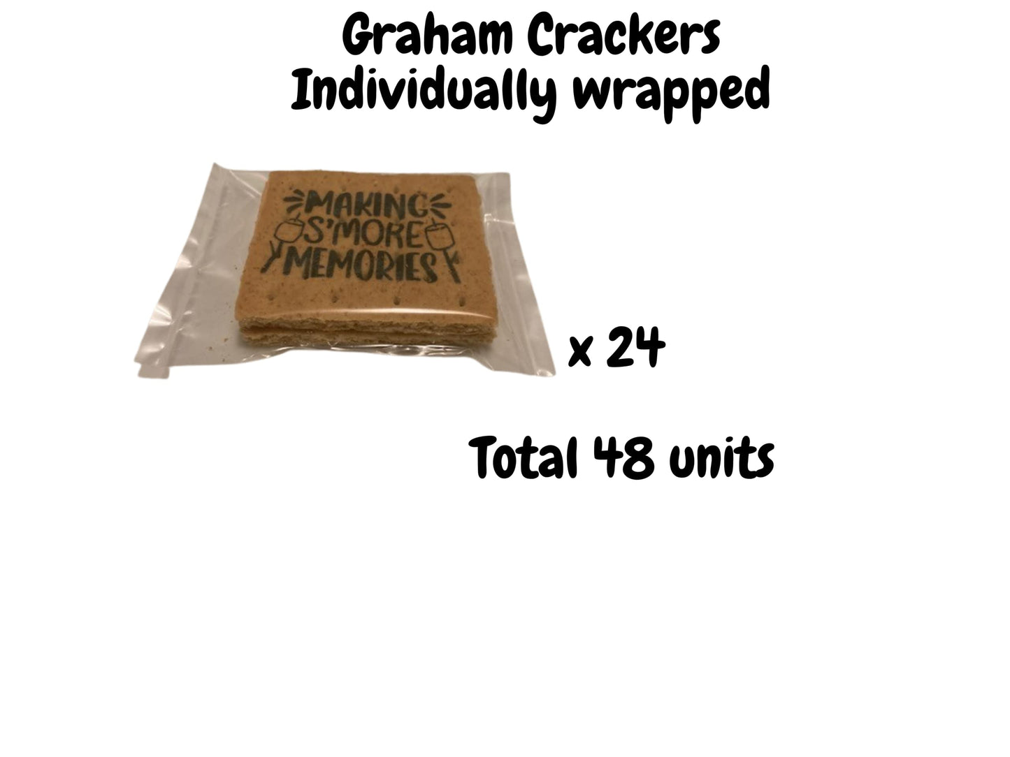 Graham Crackers | Individually Wrapped | 24 x 2 sets = 48 units | SMORES design | Ready for S'mores or Snacks (SMORES)