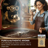 JamaicanCoffeeClub 100% Blue Mountain Whole Bean Coffee, WB 8oz Jamaican Roasted Beans, Smooth Rich Flavor, Handpicked Gourmet Beans, Bold Medium
