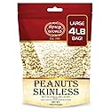 Spicy World Skinless Peanuts, Blanched Raw Peanuts (Uncooked, Unsalted) 4 Pound (64oz) ~ All Natural USA Grown