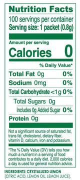 True Lemon 100ct (Pack of 1) - Water Enhancer - Bulk Dispenser - 0 Calorie Drink Mix Packets For Water - Sugar Free Lemon Flavoring Powder Packets