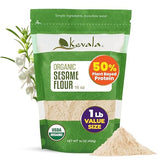 Kevala Organic Sesame Flour - 50% Protein Flour Made with Non GMO Sesame Seeds, With Mild Sesame Flavor, Vegan Protein Source, For Making Bread