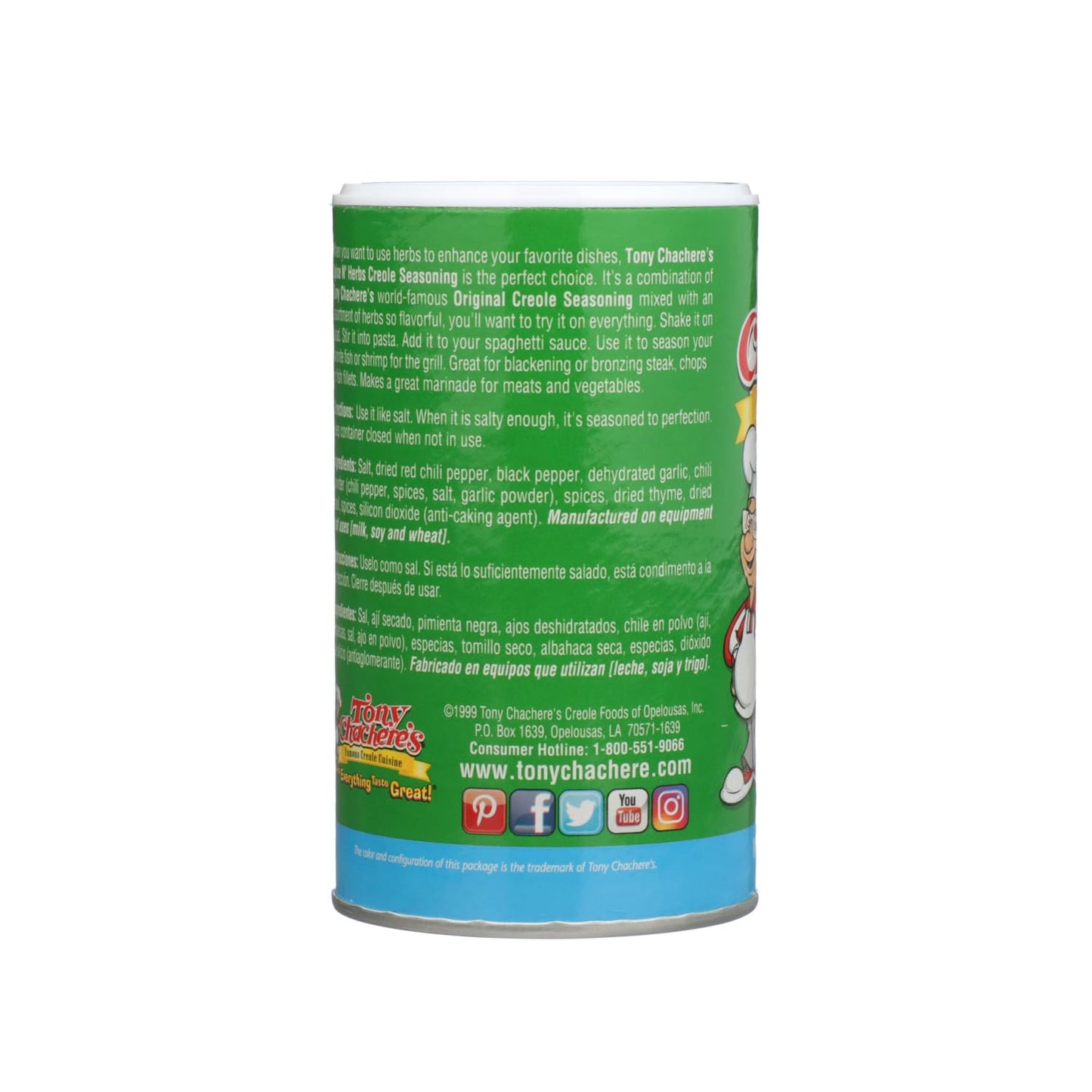 Tony Chachere's Creole and Cajun Seasoning Canisters (2 Pack + Packet) (2 Pack, Spice N' Herbs)