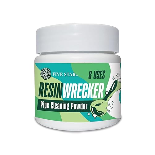 Five Star Resin Wecker Pipe Cleaning Powder, Deep-Clean Formula for Glass & Metal Pipes, Removes Heavy Resin Buildup, 4 oz