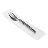 Karat [ 500 ct ] Black Wrapped PP Plastic Cutlery Set with Napkin (Fork, 1-ply Napkin) U2206B