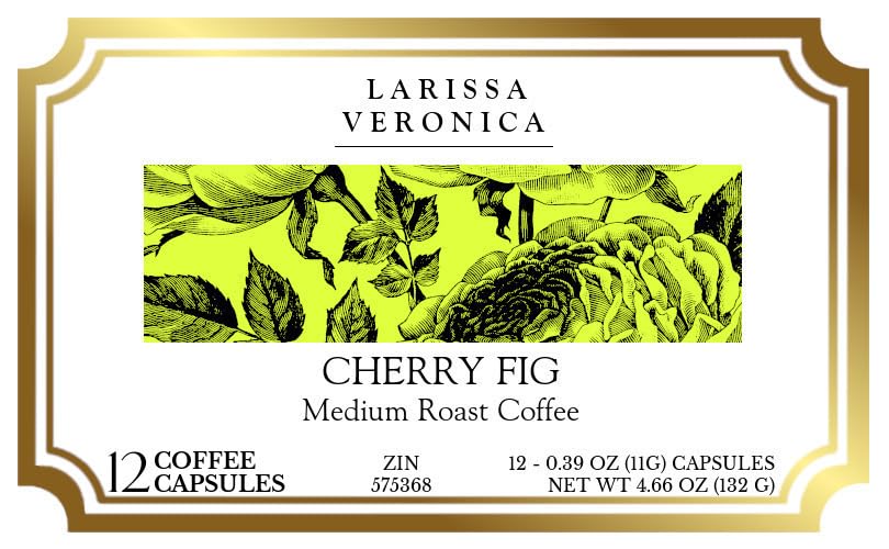 Cherry Fig Medium Roast Coffee (Single Serve K-Cup Pods) (Gourmet, Naturally Flavored, Whole Coffee Beans) (12 pods, ZIN: 575368)