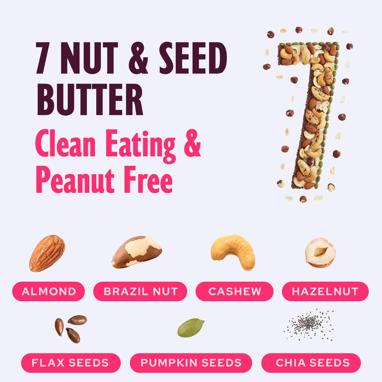 NuttZo Organic Power Fuel 7 Nuts and Seeds Butter, Crunchy, Paleo and Keto Friendly, Peanut and Gluten Free, Vegan, Kosher, No Added Sugar or Oil, 12