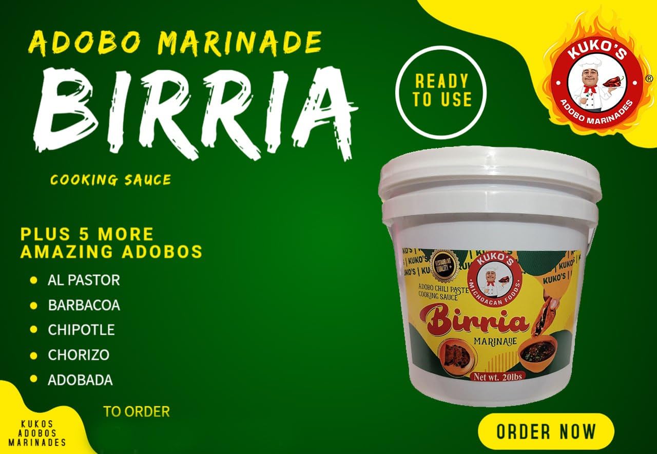 Birria Concentrate Adobo Base, 20 lb Tub - Authentic Mexican Birria de Res Marinade & Cooking Sauce for Beef, Goat, or Lamb - Pre-Mixed Spice & Chile