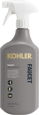 KOHLER K-EC23723-NA Faucet Cleaner, Kitchen and Bathroom Cleaner, Streak Free Shine, Ammonia and Alcohol Free, 28 FL Oz