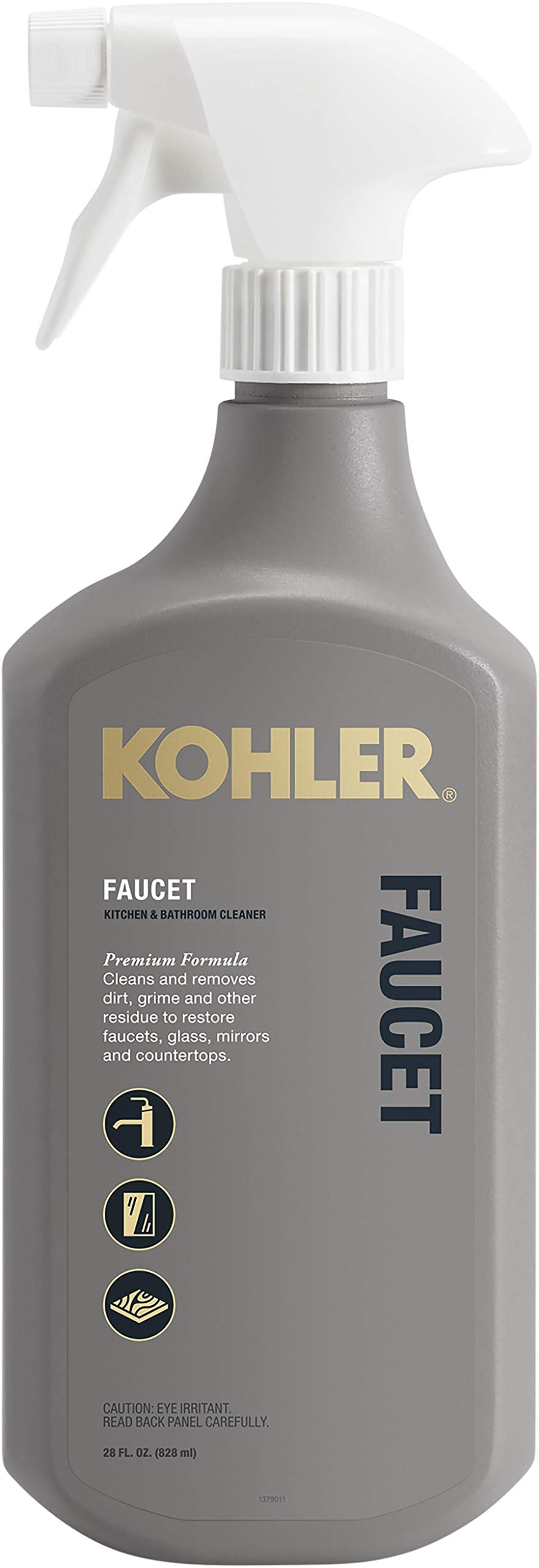 KOHLER K-EC23723-NA Faucet Cleaner, Kitchen and Bathroom Cleaner, Streak Free Shine, Ammonia and Alcohol Free, 28 FL Oz