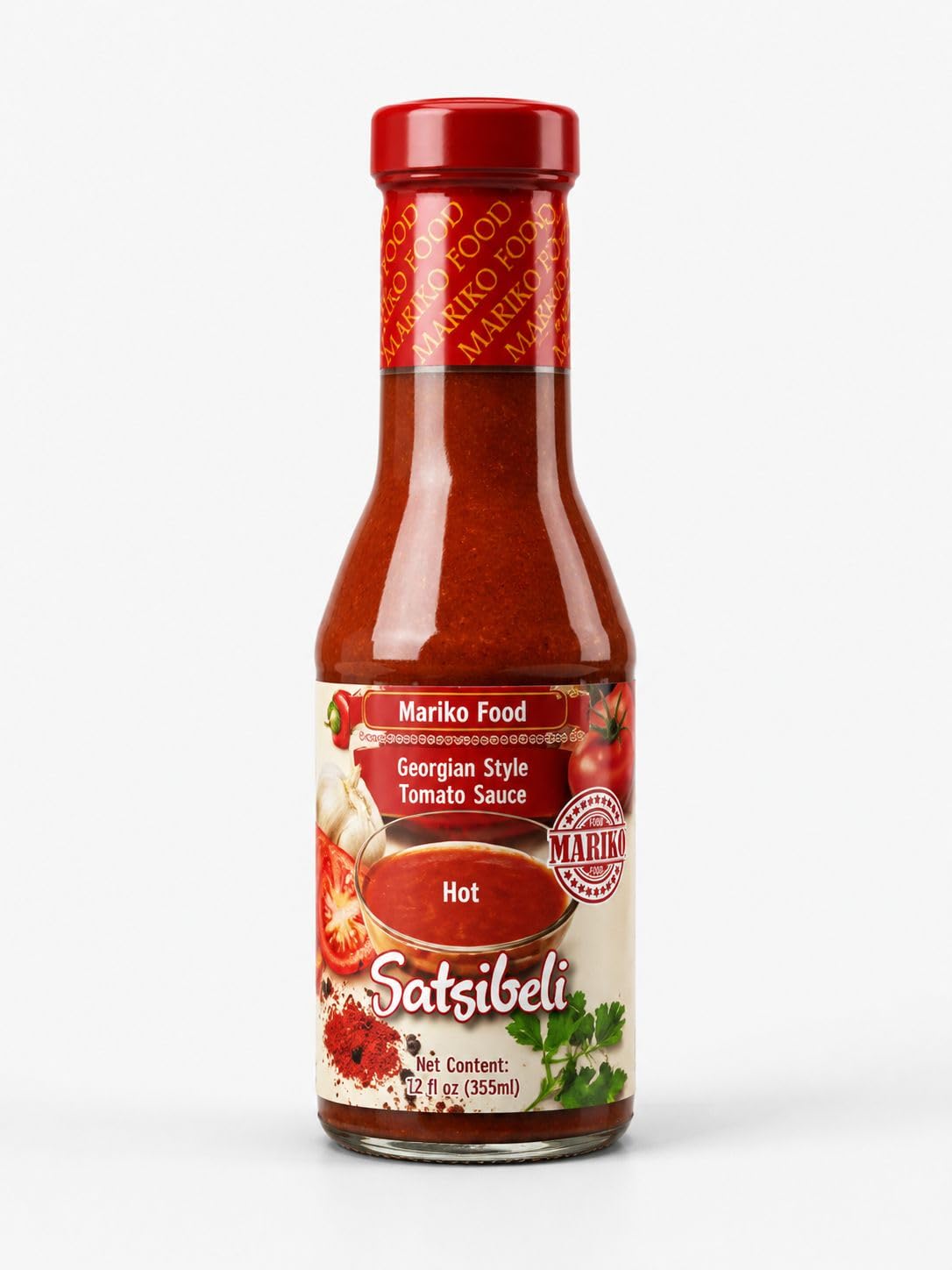 Satsibeli-Georgian Style Tomato Sauce (HOT) 1 Bottle 12 FL OZ (355ml) Made in USA