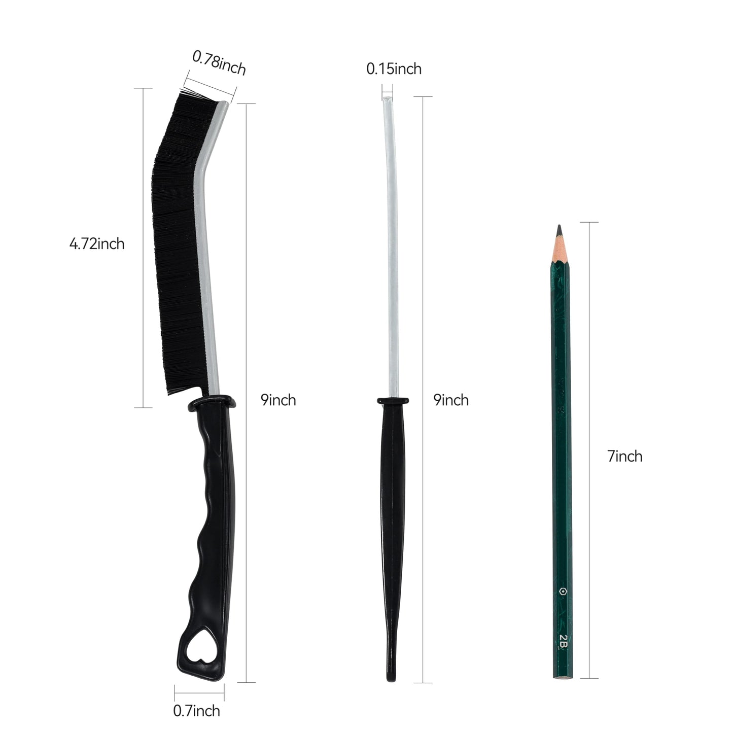 All-Purpose Hard Bristle Gap Cleaning Brush Set - Durable, Slim Design for Deep Reach into Tight Spaces - Versatile Household Crevice Cleaning Tool