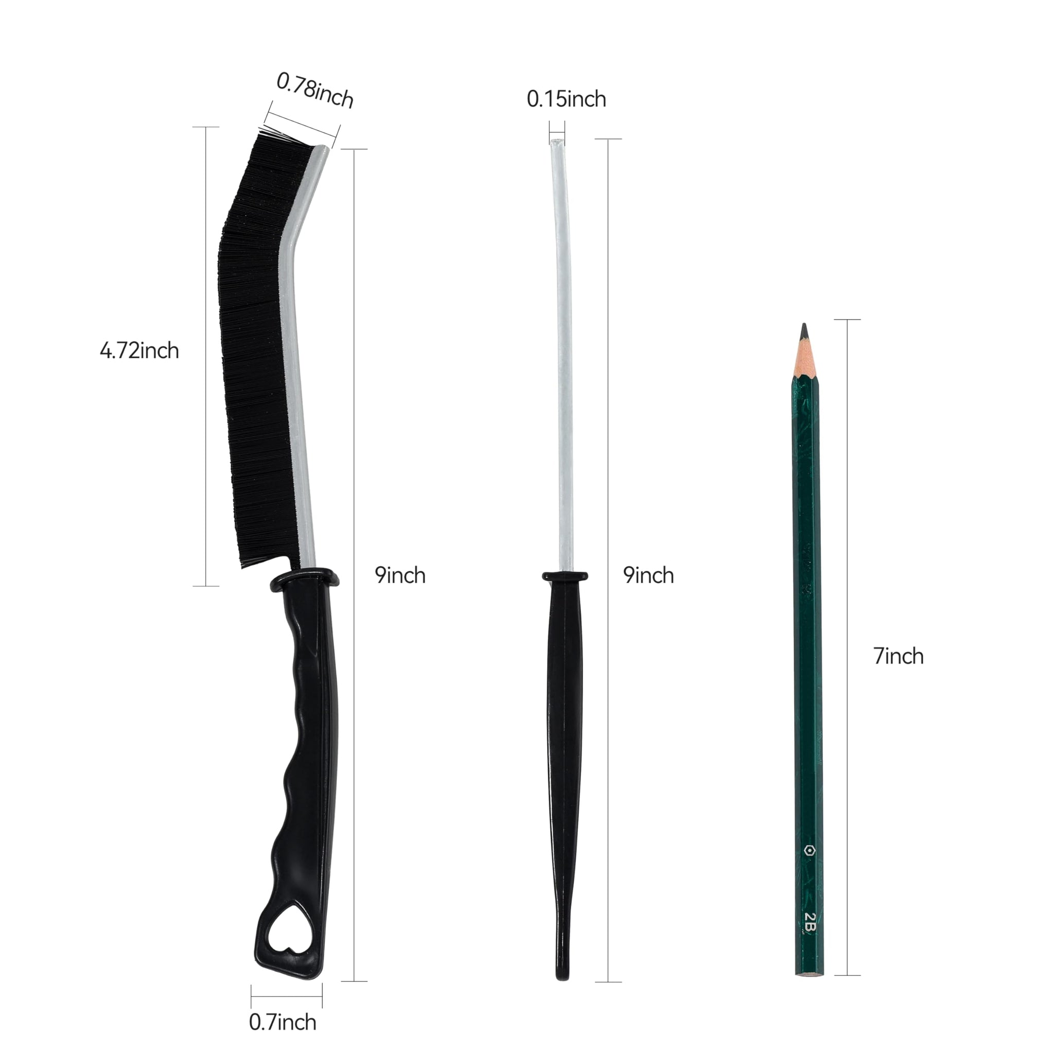 All-Purpose Hard Bristle Gap Cleaning Brush Set - Durable, Slim Design for Deep Reach into Tight Spaces - Versatile Household Crevice Cleaning Tool