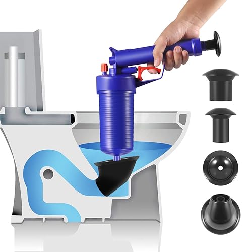 Toilet Plunger, Air Drain Blaster, Pressure Pump Cleaner, High Pressure Plunger Opener Cleaner Pump for Bath Toilets, Bathroom, Shower, Sink, Bathtub