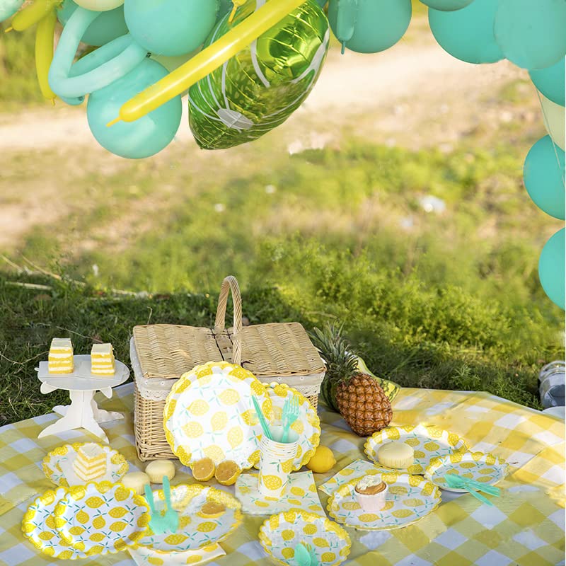 Generic 50 Lemon Disposable Paper Dinner Plates (7" Plate) for Kids, Baby, Wedding Shower, Christmas, Brunch & Garden Party Supplies