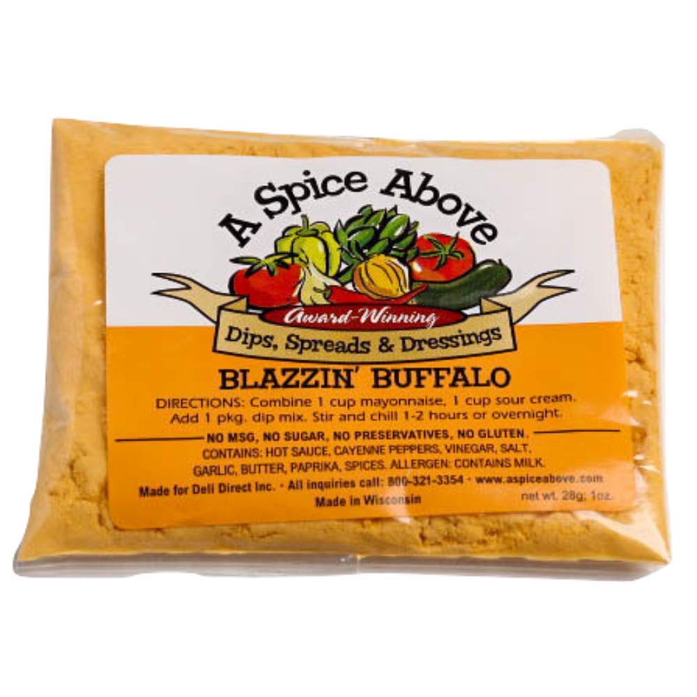 A Spice Above 5 Pack Spicy Dips Mixed Seasonings Packets Includes Habanero, Jalapeño, Chipotle, Buffalo, and Guacamole