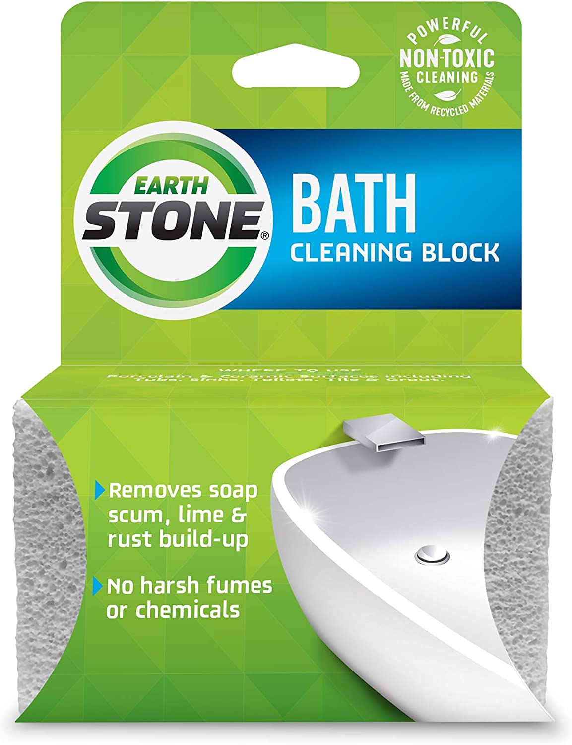 EarthStone International Bathstone Environmentally Friendly Cleaning Block, Cream, Twin (111)