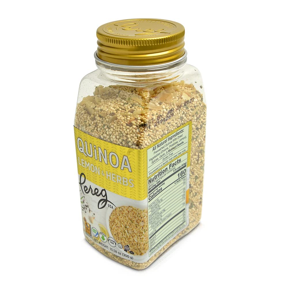 Pereg Lemon & Herbs Quinoa - (10.58 Oz x 6 Pack) - Superfood Quinoa Grain - Rich in Proteins, Fibres & Iron - Rice & Pasta Alternative - Non-GMO, Vegetarian & Vegan