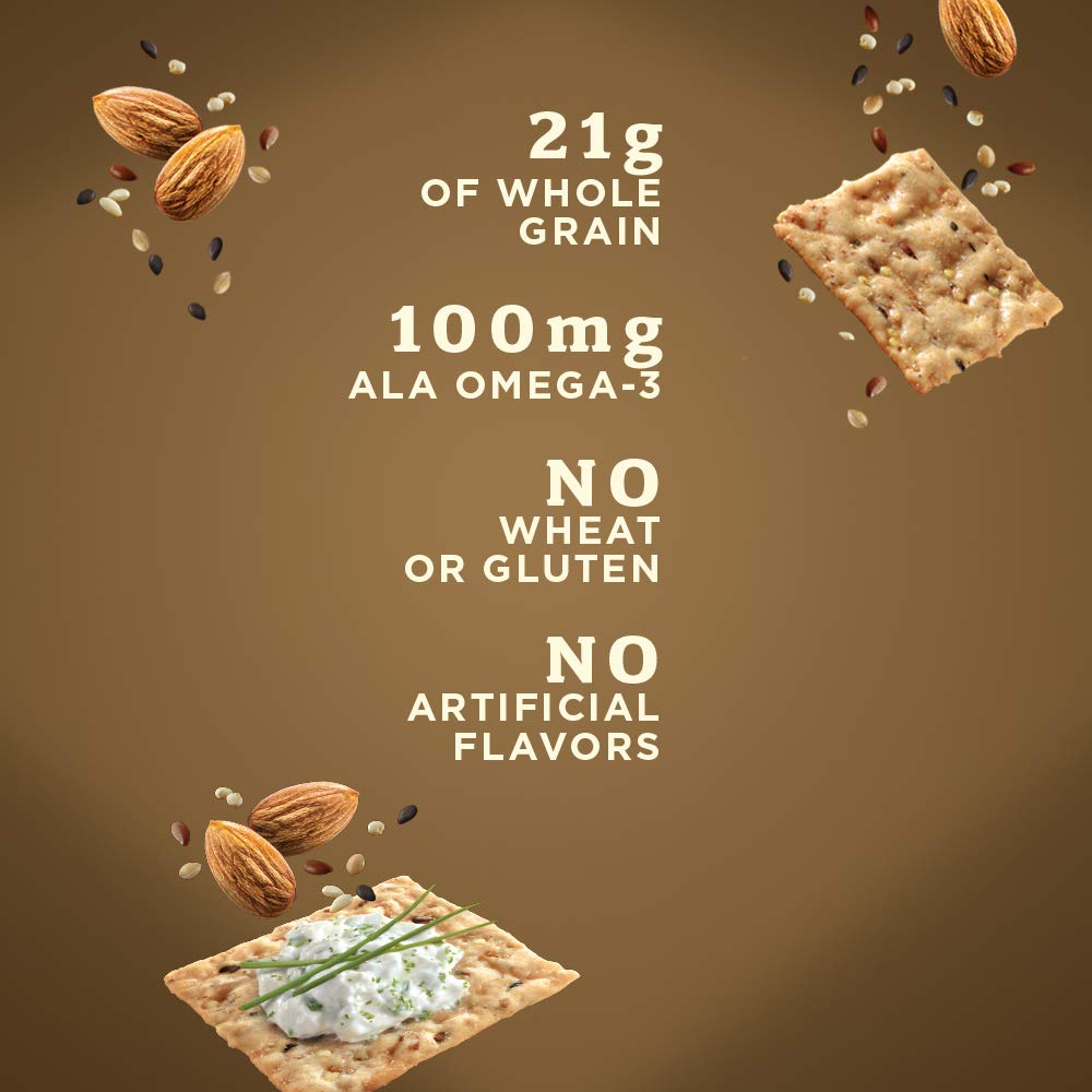 Blue Diamond Almonds Artisan Nut Thins Cracker Crisps, Multi-Seeds, 4.25 Ounce (Pack of 12)